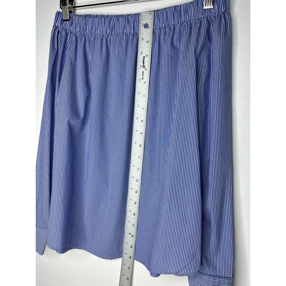 Zara Blue & White Pinstripe Off the Shoulder Blouse XS - Picture 3 of 8